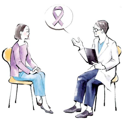 医師の話を聞く患者のイラスト